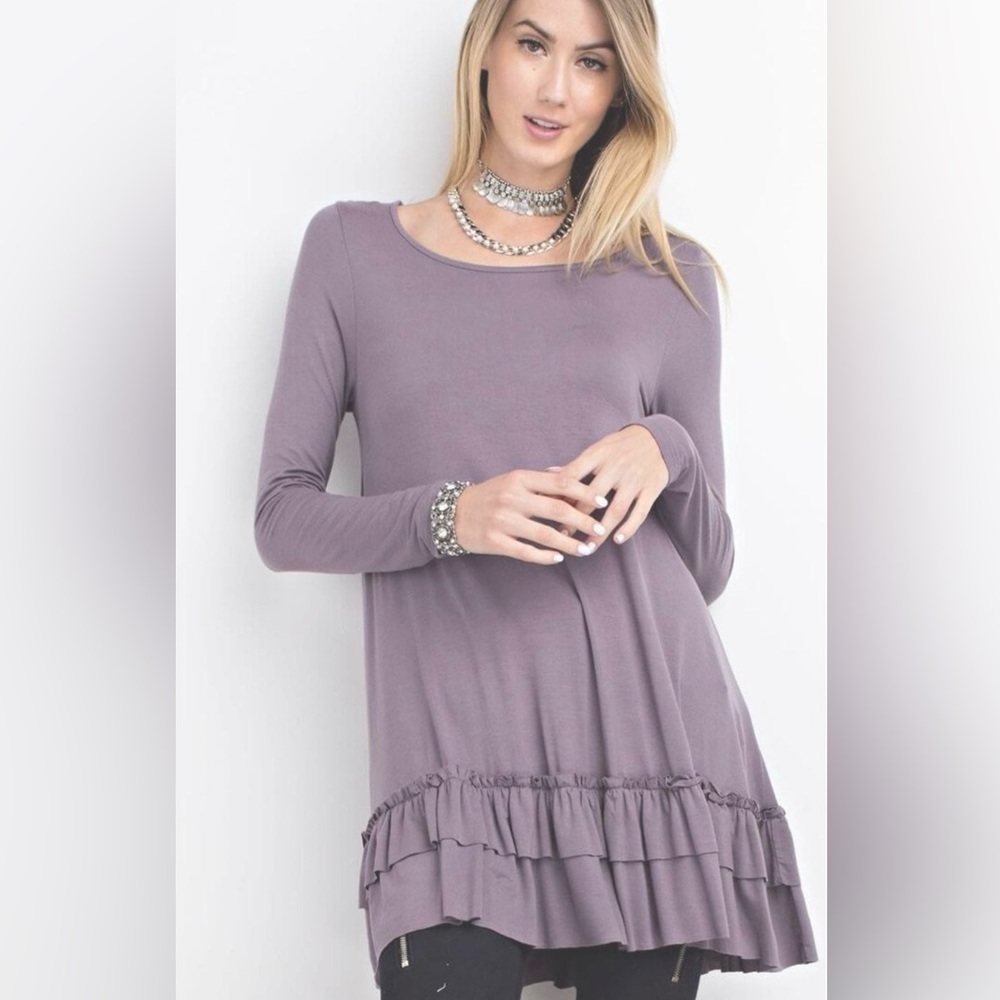 Easel Lavender Boho Tunic Size L EUC